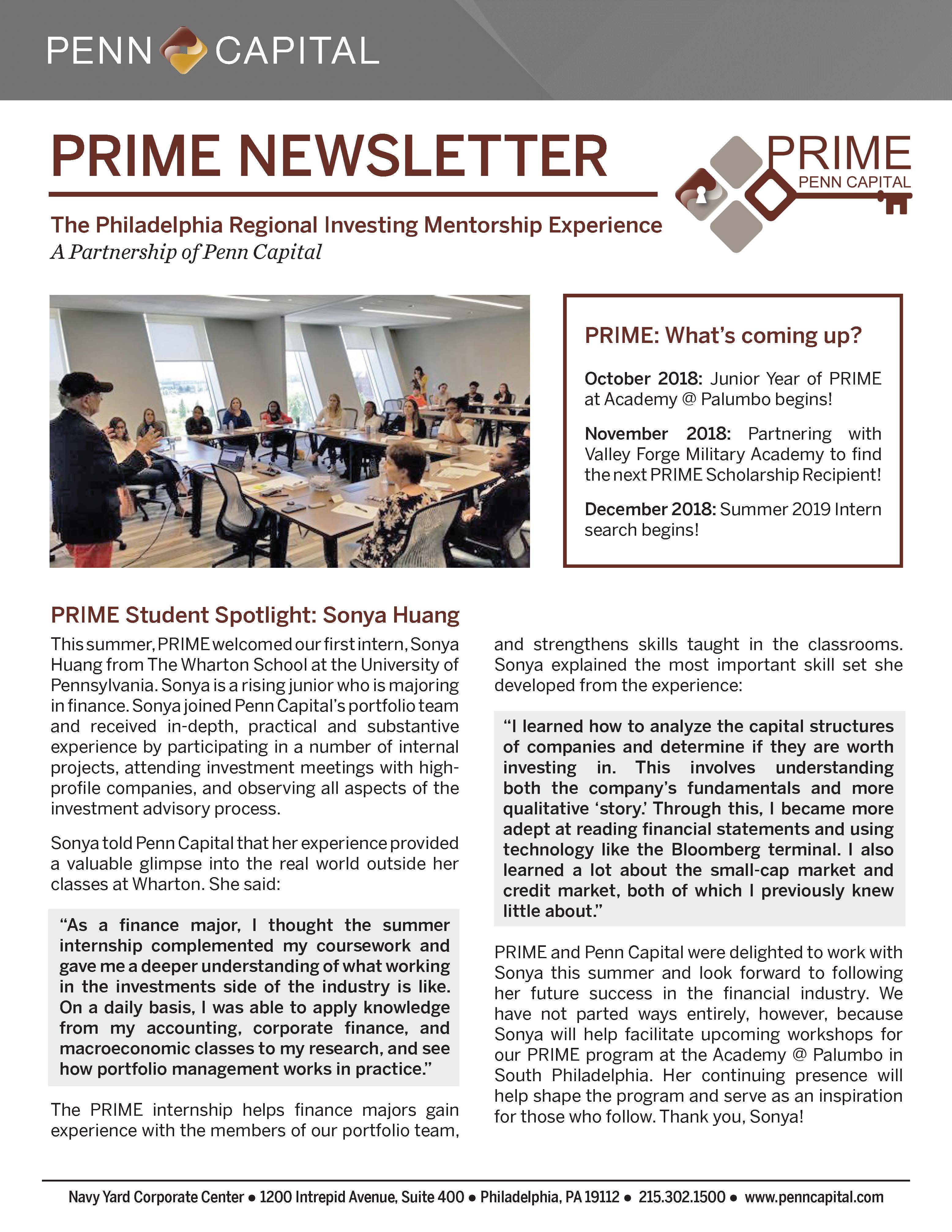 Prime Program Newsletter
